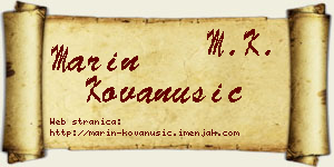 Marin Kovanušić vizit kartica